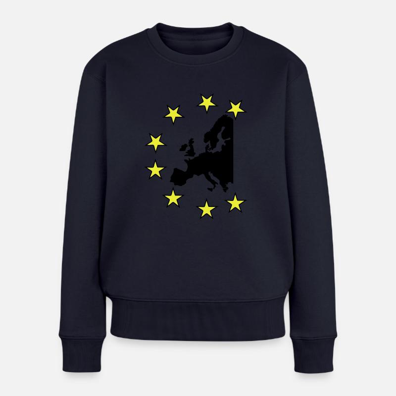 europa - Frauen Premium Bio Pullover - Navy