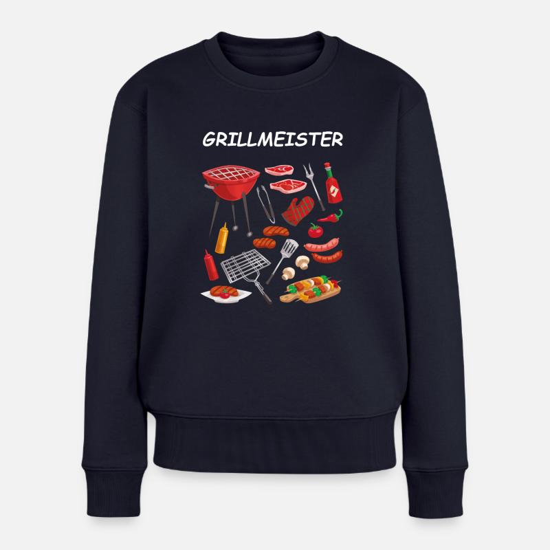 Grillmeister - Frauen Premium Bio Pullover - Navy