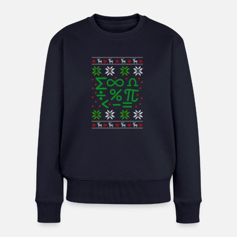Mathematik Formeln Ugly Christmas - Frauen Premium Bio Pullover - Navy