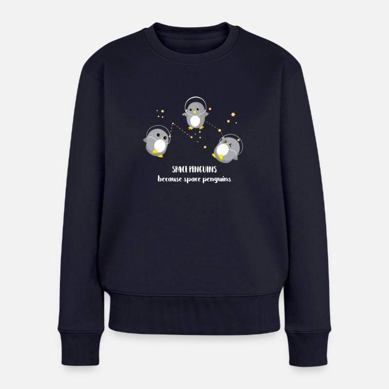 Pinguin - Weltall - Geschenk - Süß - Pinguine - Frauen Premium Bio Pullover - Navy