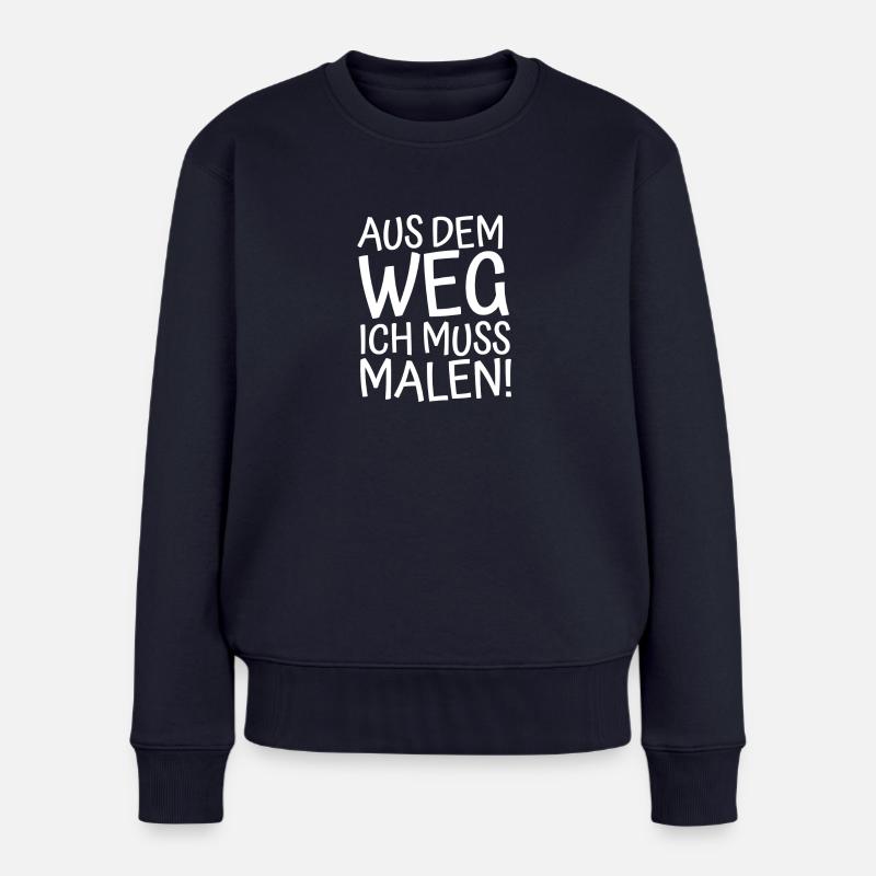 MALER: MUSS MALEN - Frauen Premium Bio Pullover - Navy