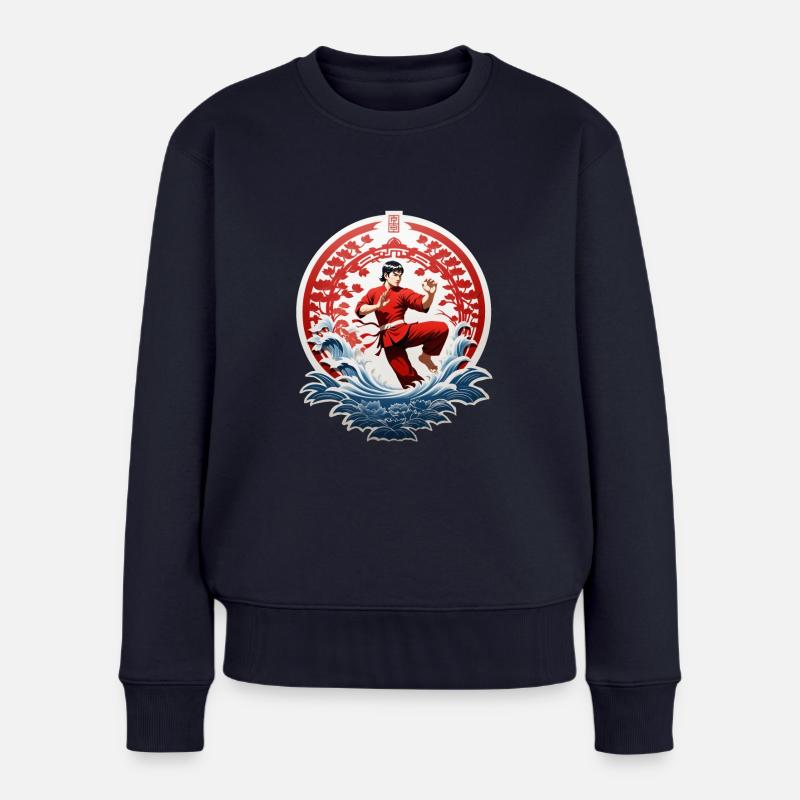 Kung Fu - Frauen Premium Bio Pullover - Navy