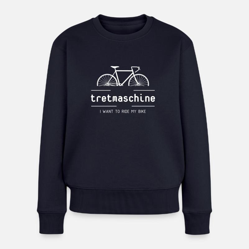 Tretmaschine oder auch Fahrrad genannt. - Frauen Premium Bio Pullover - Navy