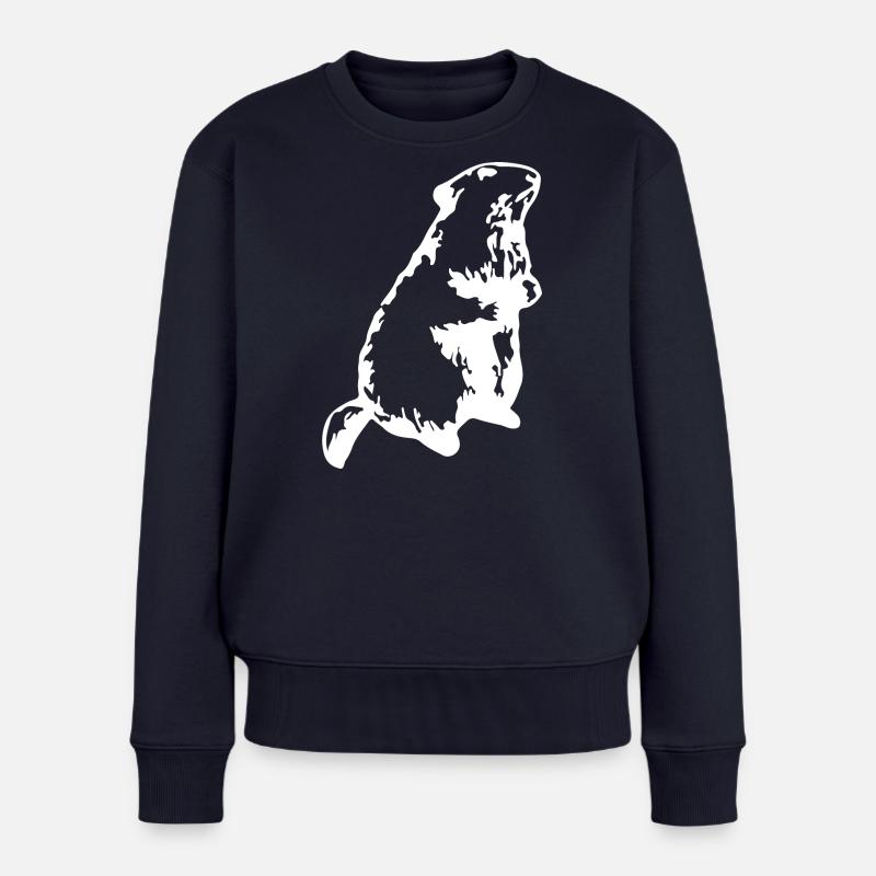 Murmeltier - Frauen Premium Bio Pullover - Navy