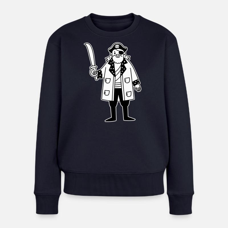 Pirat - Frauen Premium Bio Pullover - Navy