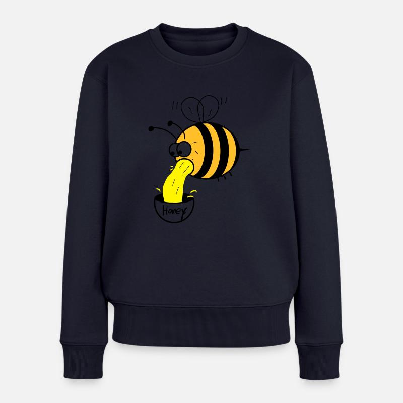 Biene kotzt Honig - Frauen Premium Bio Pullover - Navy