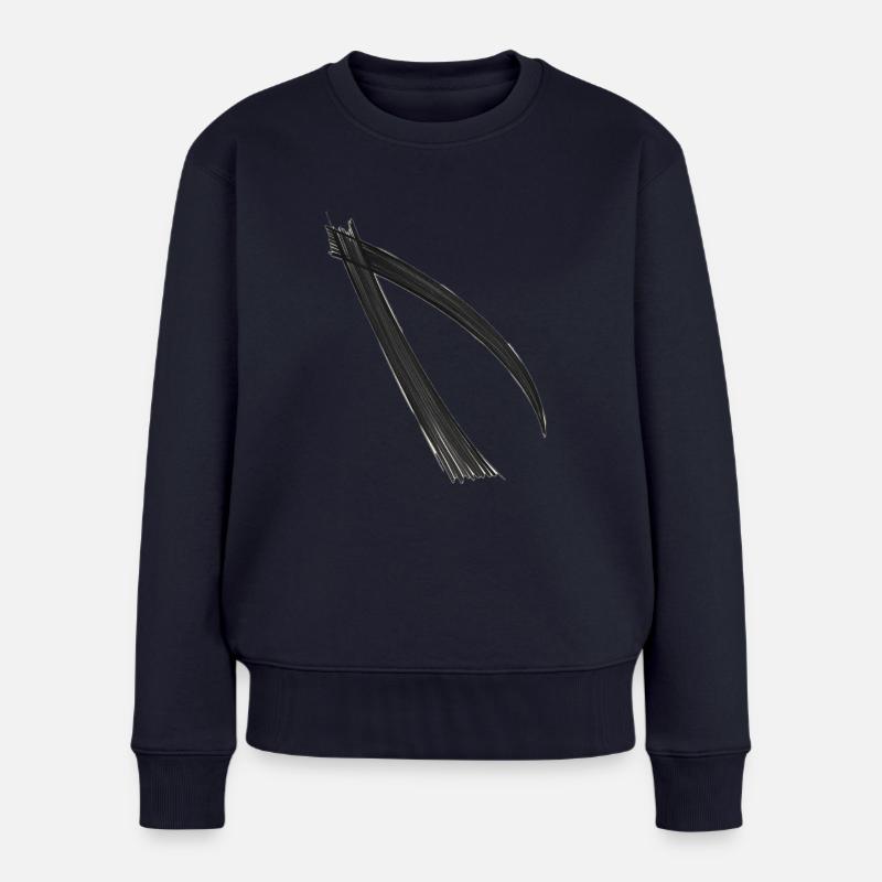 Design Esthétique, Rayures - Pull Premium bio Femme - bleu marine