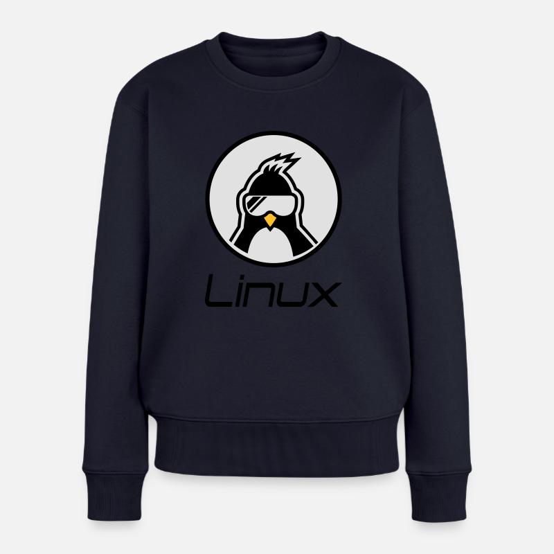 linux - Frauen Premium Bio Pullover - Navy