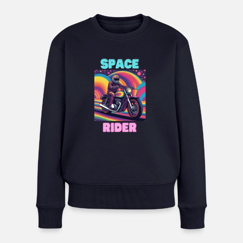 Space Rider - Frauen Premium Bio Pullover - Navy