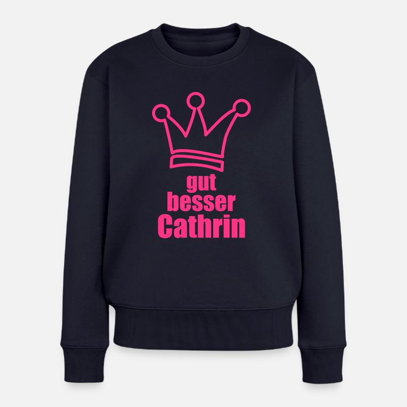 Cathrin - Frauen Premium Bio Pullover - Navy