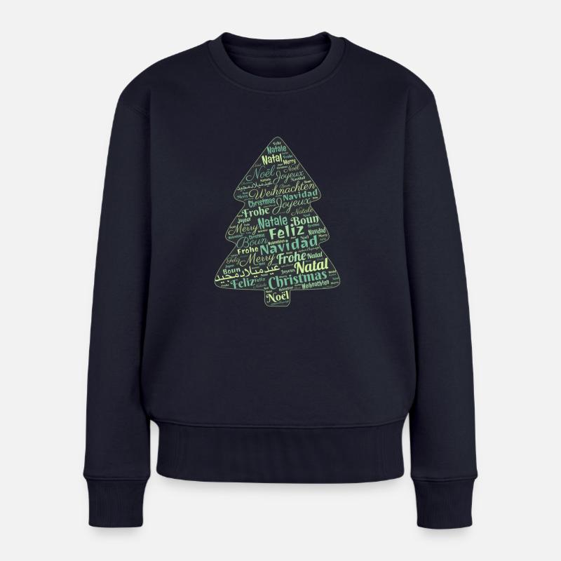 Weihnachtsgeschenk - Frauen Premium Bio Pullover - Navy