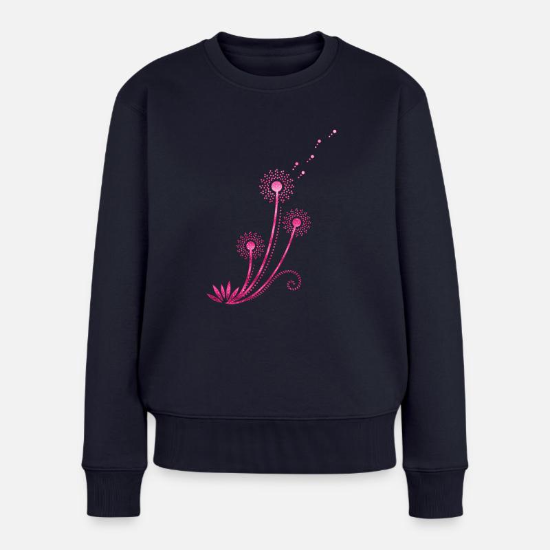 Pusteblume, Löwenzahn, Blumen, Blume, Frühling - Frauen Premium Bio Pullover - Navy