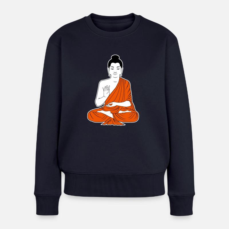 buddha - Frauen Premium Bio Pullover - Navy