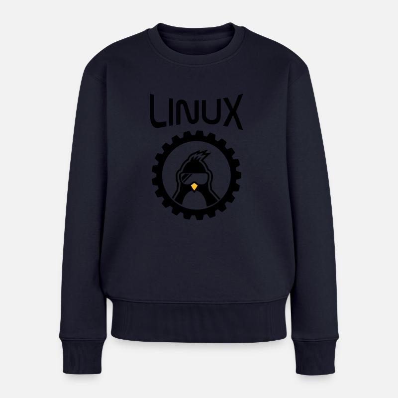 roue linux - Pull Premium bio Femme - bleu marine