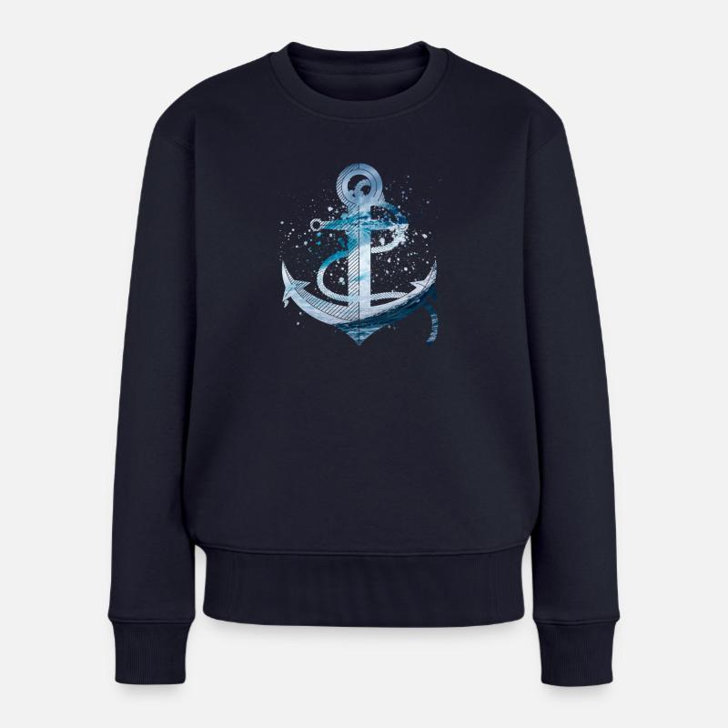 ancre - Pull Premium bio Femme - bleu marine