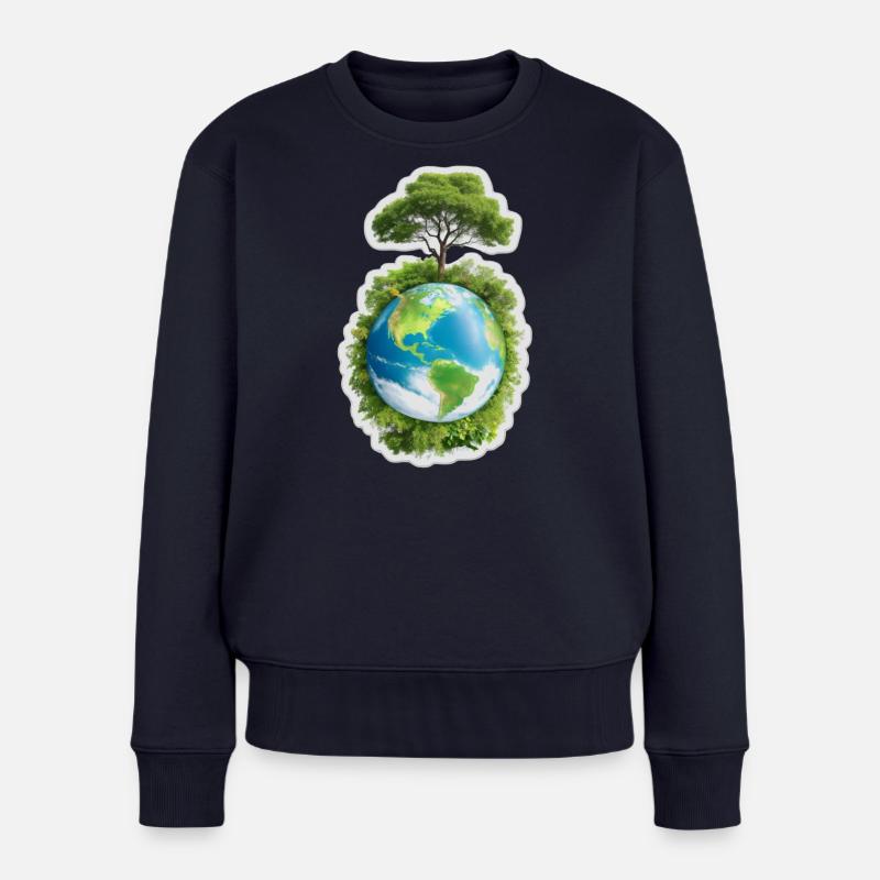 Mutter Erde - Frauen Premium Bio Pullover - Navy