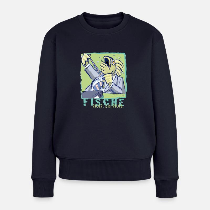 Sternzeichen-Fische - Frauen Premium Bio Pullover - Navy