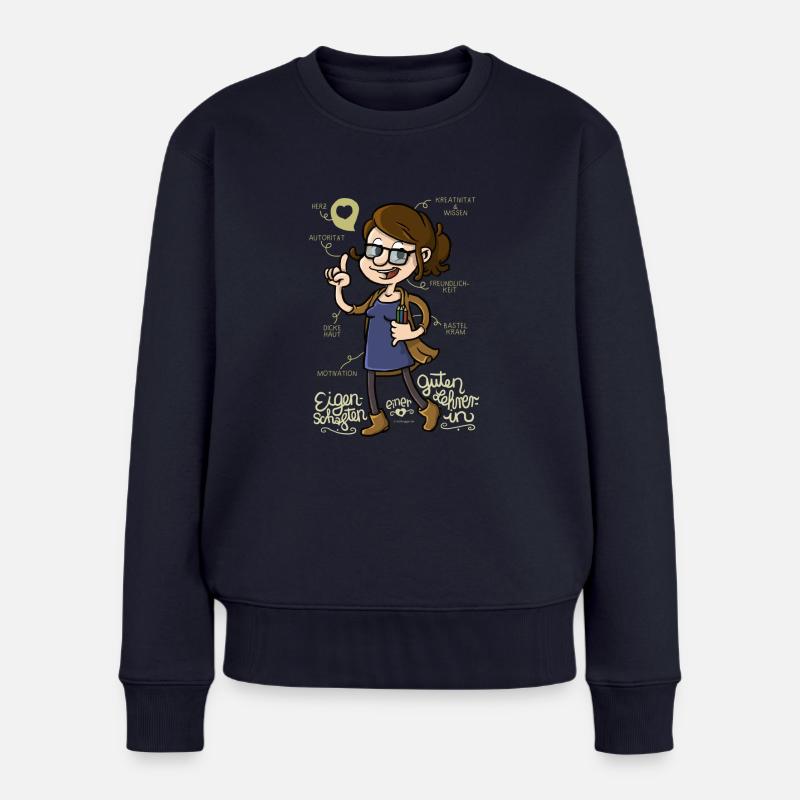Eigenschaften einer guten Lehrerin (helll) - Frauen Premium Bio Pullover - Navy