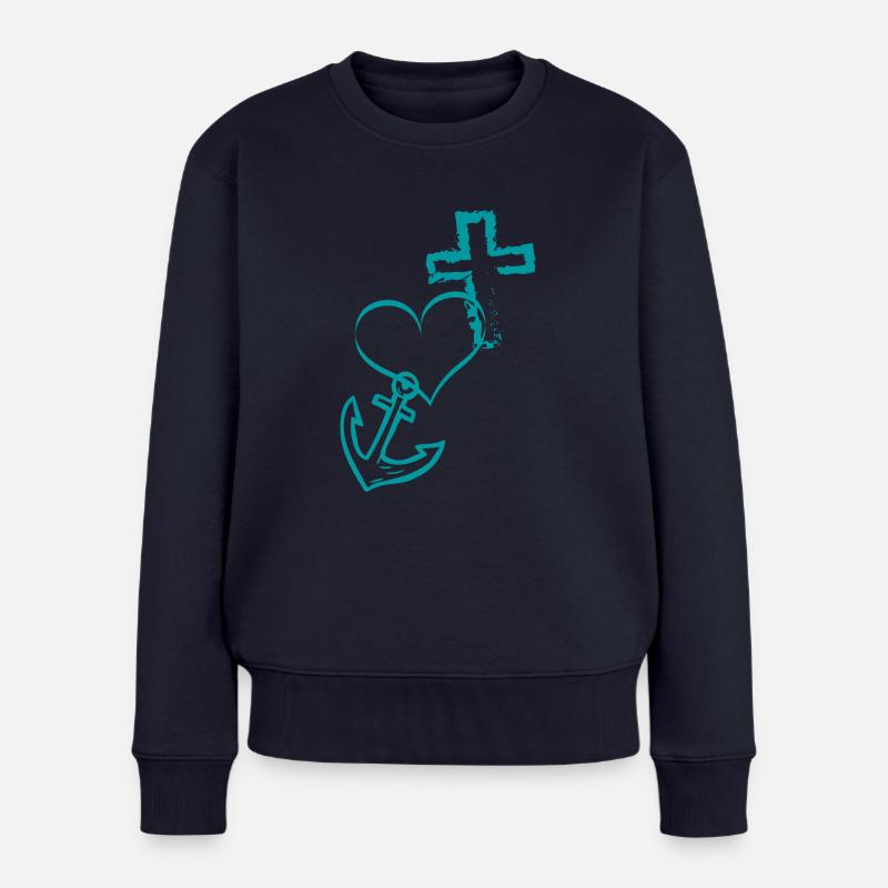 Liebe Glaube Hoffnung - Frauen Premium Bio Pullover - Navy
