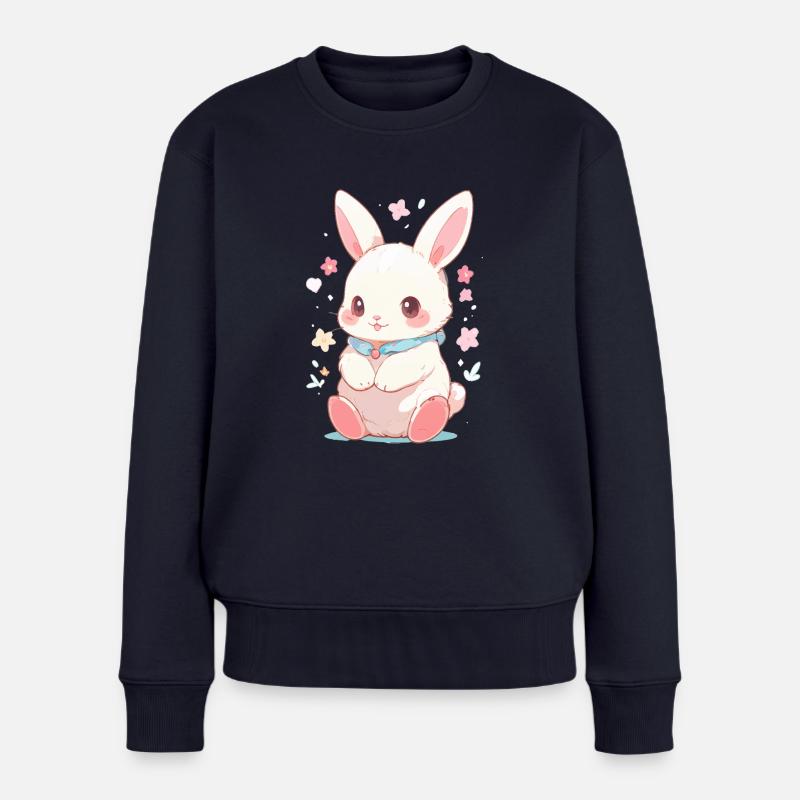 Hase Ostern Süß - Frauen Premium Bio Pullover - Navy