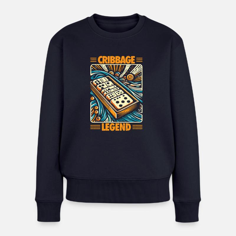 Cribbage Legend – humorvolles Geschenk - Frauen Premium Bio Pullover - Navy