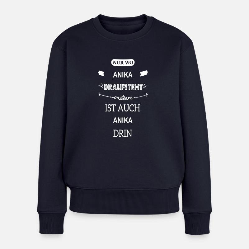 ANIKA - Frauen Premium Bio Pullover - Navy