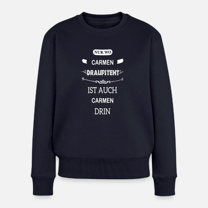 CARMEN - Frauen Premium Bio Pullover - Navy