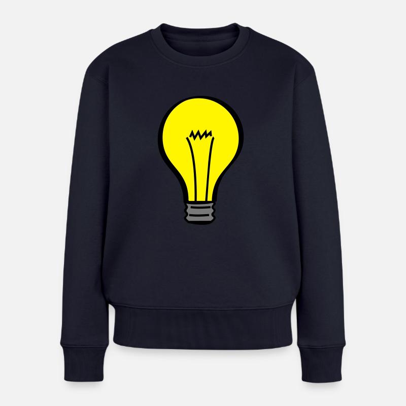 Glühbirne - Frauen Premium Bio Pullover - Navy
