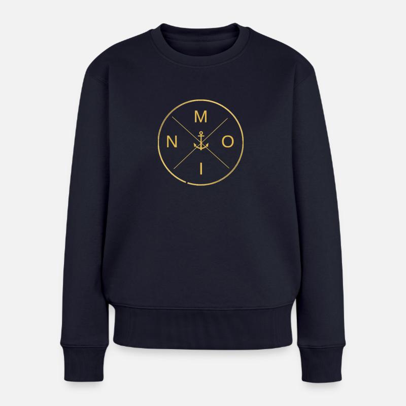 Moin Moin - Frauen Premium Bio Pullover - Navy