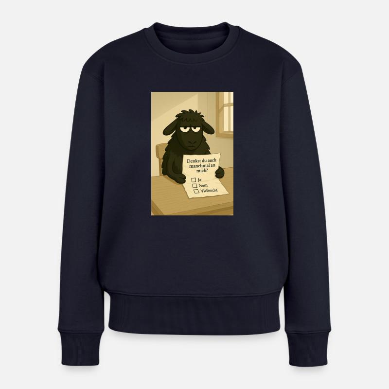 Frage - Frauen Premium Bio Pullover - Navy