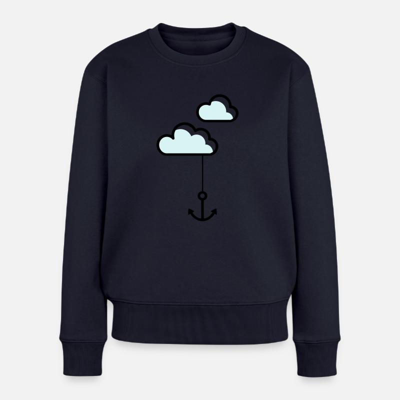 Anker mit Wolke - Frauen Premium Bio Pullover - Navy