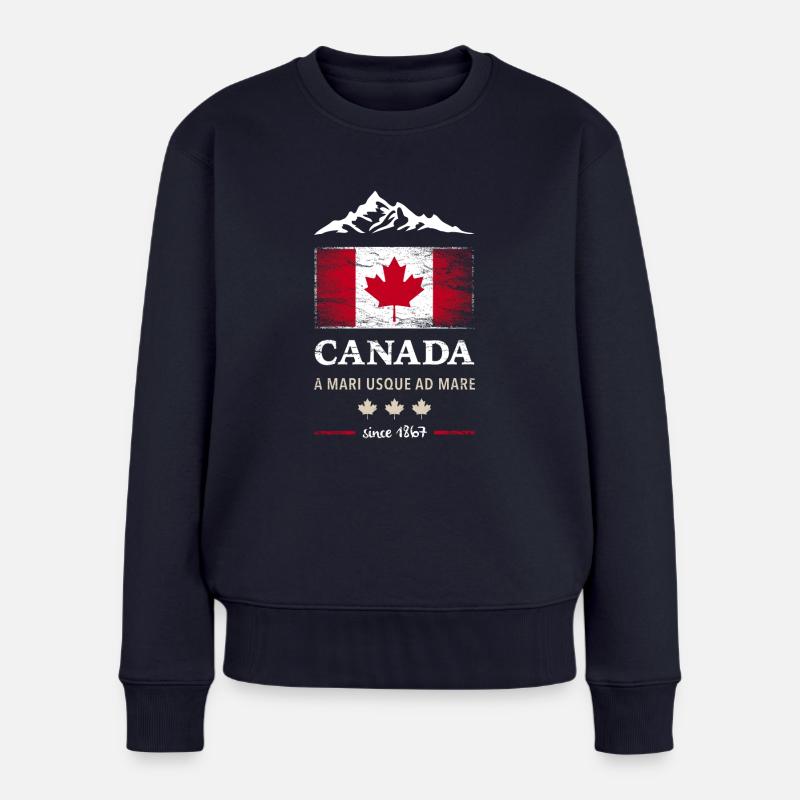 Canada, Ottawa, Maple Leaf Maple Leaf Canada Amérique - Pull Premium bio Femme - bleu marine