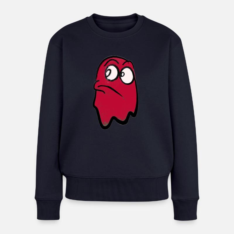 Funny grim-looking ghost in red - Women's Premium Organic Jumper - navy
