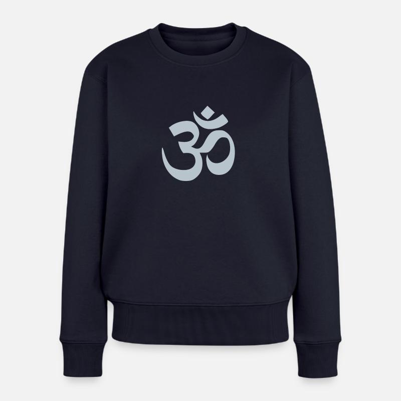OM Zeichen - Frauen Premium Bio Pullover - Navy