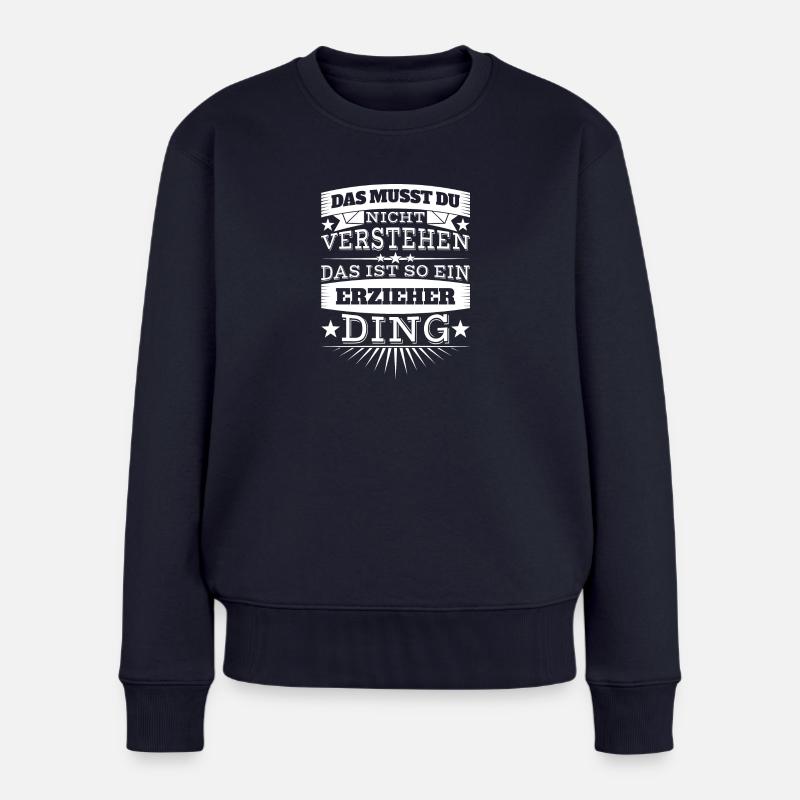 Erzieher - Frauen Premium Bio Pullover - Navy