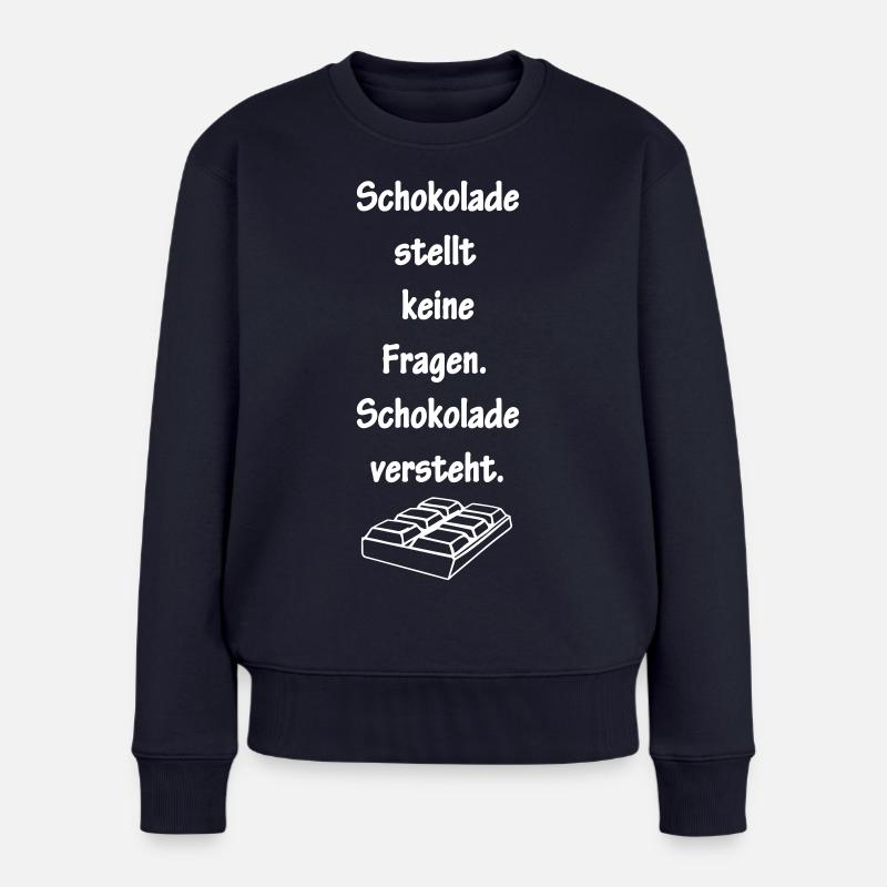 schokolade - Frauen Premium Bio Pullover - Navy
