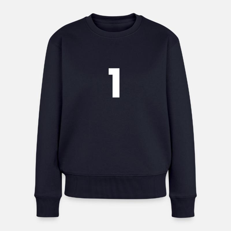 Numéro 1, numéro 1, 1, un, numéro un, un - Pull Premium bio Femme - bleu marine