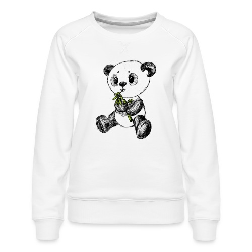 Panda bjørn farvet scribblesirii - Dame premium sweatshirt