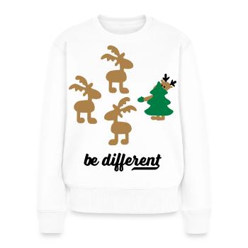 weihnachten - Frauen Premium Bio Pullover - Weiß - Vorne - Julia (174cm)