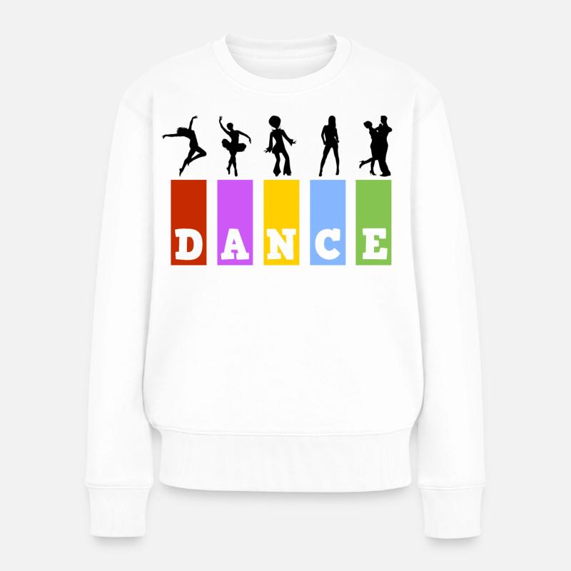 Bunte Tanzbuchstaben - Frauen Premium Bio Pullover - Weiß