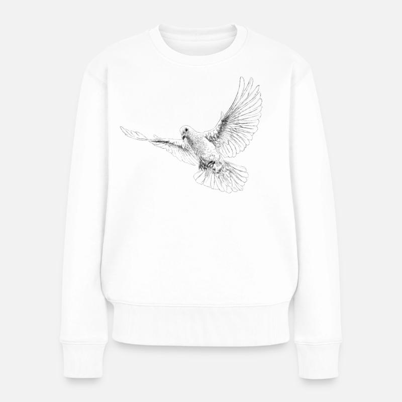 Taube - Frauen Premium Bio Pullover - Weiß