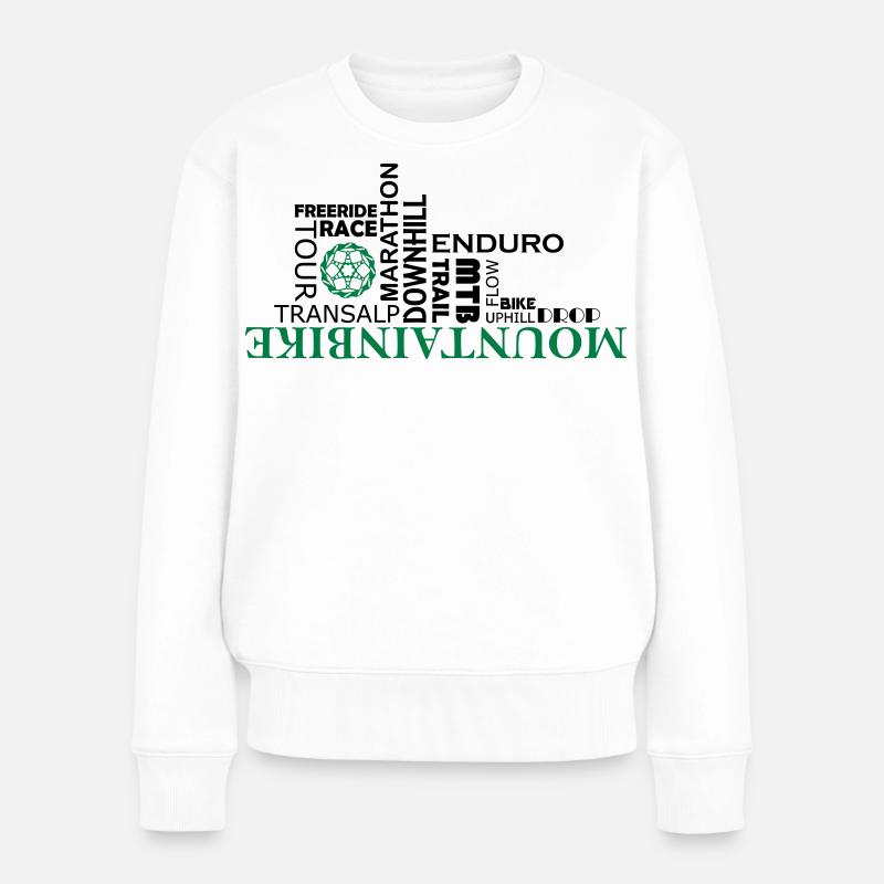 Vélo de montagne Wordart - Pull Premium bio Femme - blanc
