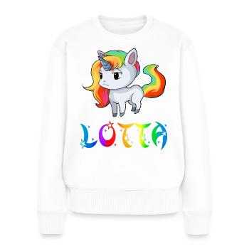 Lotta Einhorn - Frauen Premium Bio Pullover - Weiß - Vorne - Julia (174cm)