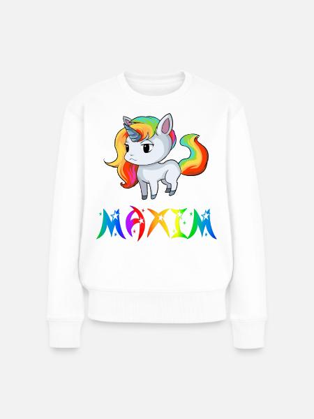 Einhorn Maxim - Frauen Premium Bio Pullover - Weiß