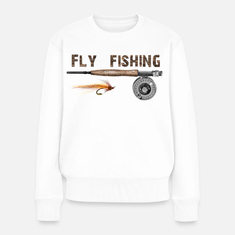 Fly fishing - Frauen Premium Bio Pullover - Weiß