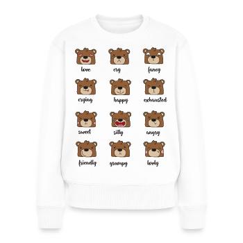 bärchen bär teddy cute kita feeling mimik emotion - Frauen Premium Bio Pullover - Weiß - Vorne - Julia (174cm)