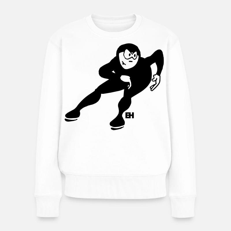 Eisschnellläufer - Frauen Premium Bio Pullover - Weiß