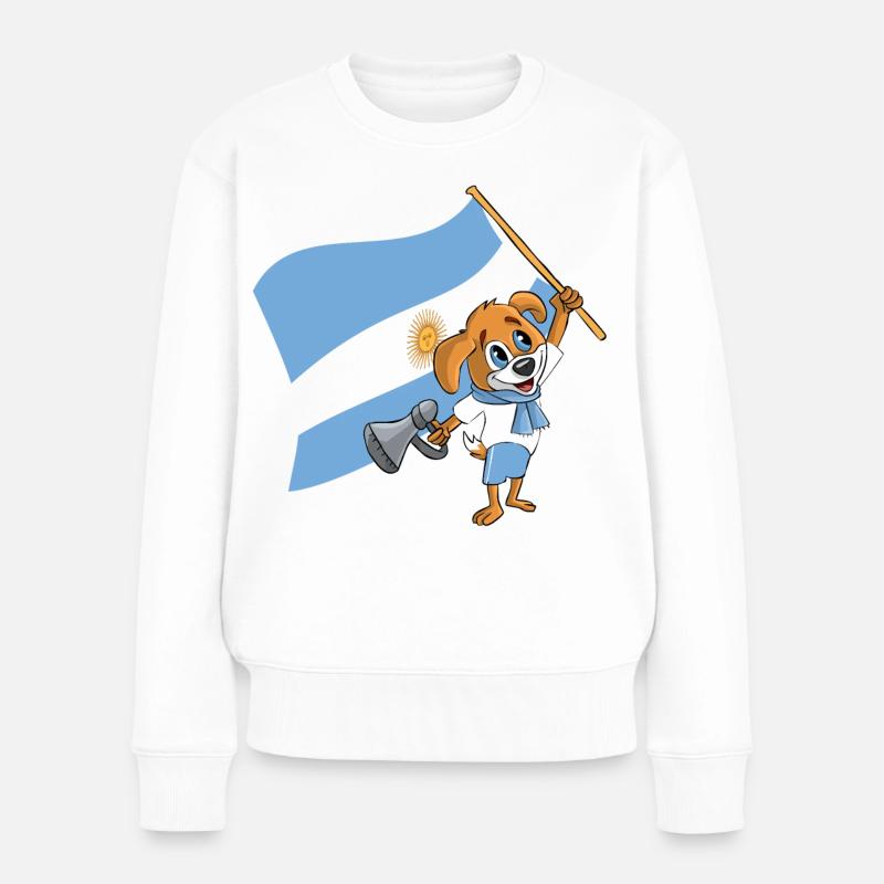 Argentinien Fan Hund - Frauen Premium Bio Pullover - Weiß