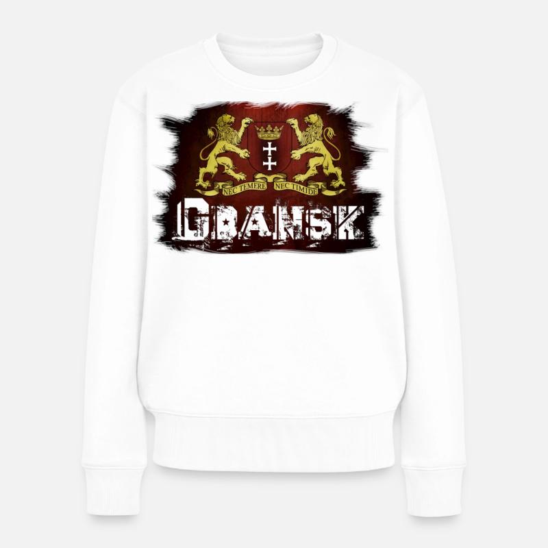 Danzig - Polen - Frauen Premium Bio Pullover - Weiß