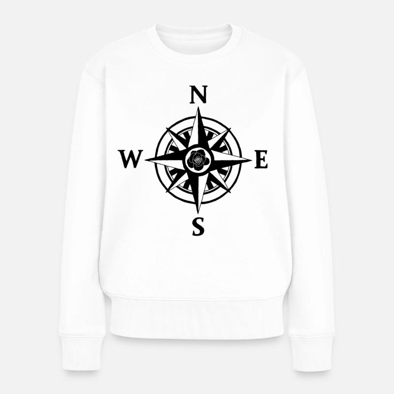 Rose des vents - Pull Premium bio Femme - blanc